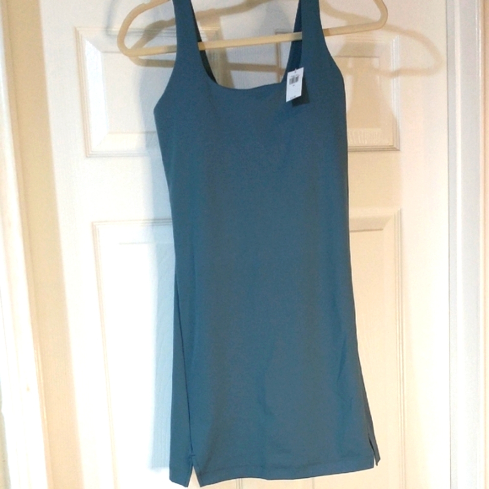 Old Navy Blue Gray Scoop Neck 1 piece, Retro Swimsuit Size XS Final Price Drop